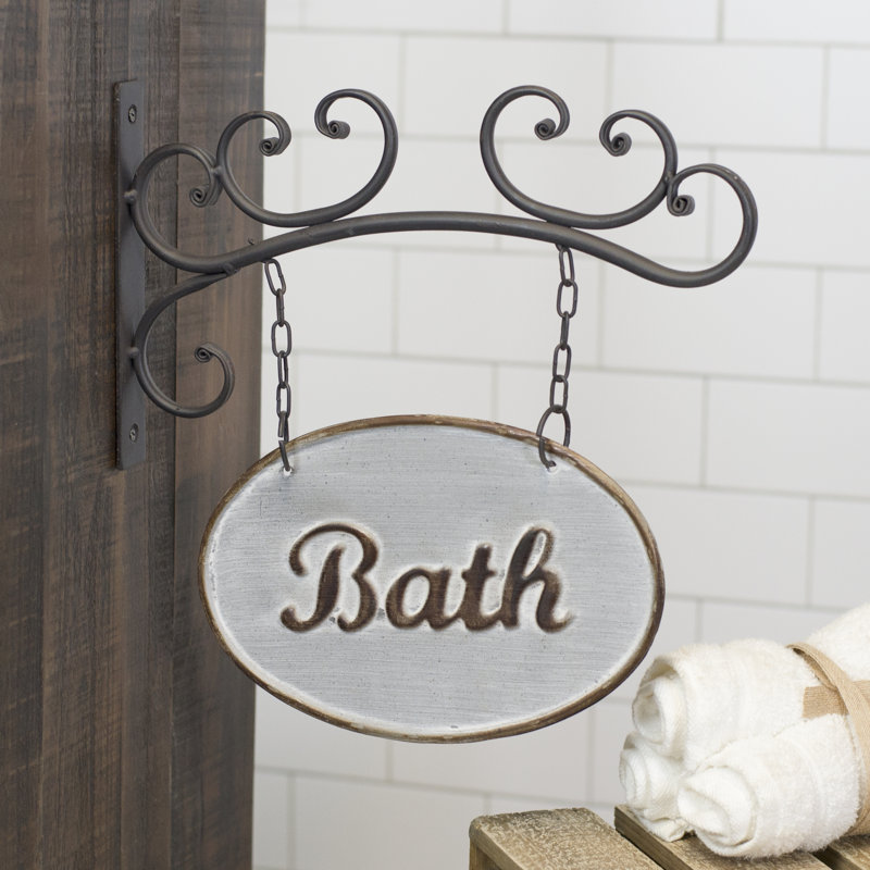 August Grove Metal Bath Sign Wall Decor & Reviews Wayfair